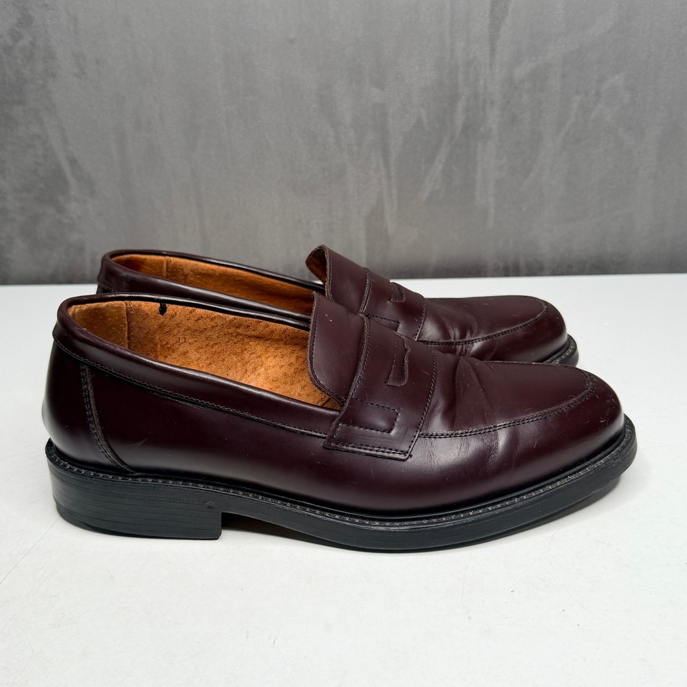 Aerosoles Penny Loafers Mens 11 Burgundy Leather Made in Italy Slip On Classic